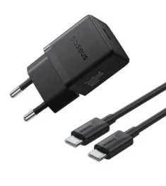 СЗУ-адаптер Baseus Palm 30W PD (1Type-C) + кабель Type-C - Type-C (Чёрный) P1011..
